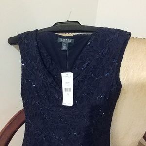 NWT Lauren Navy Sequin Dress